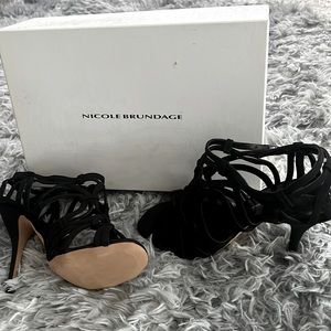 Nicole Brundage women open toe heels.